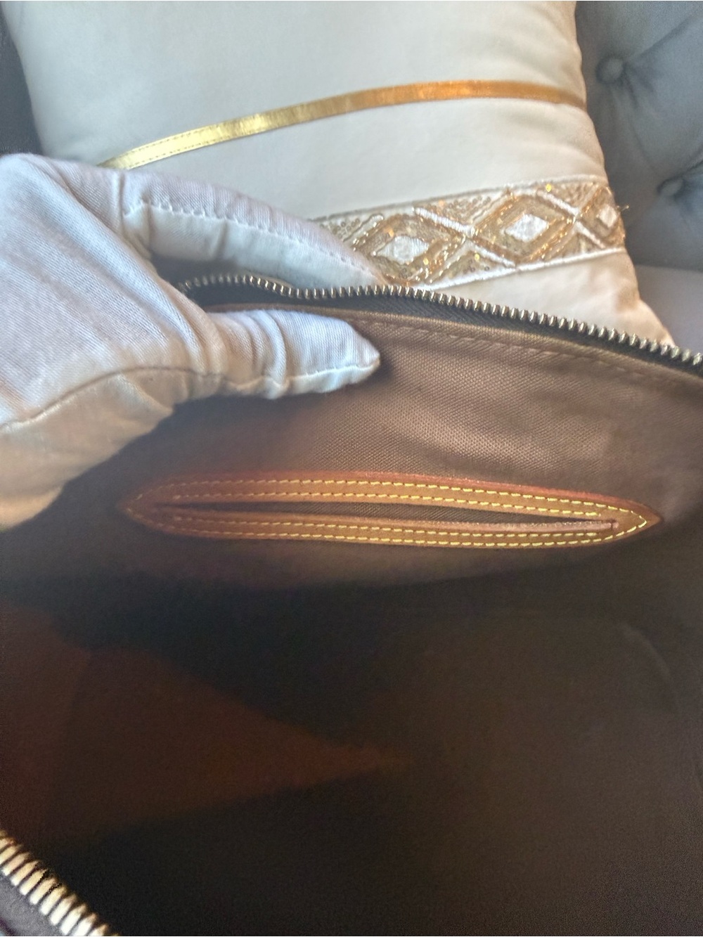 Louis Vuitton Monogram Alma Handbag in Brown and Tan - Picture 9 of 17